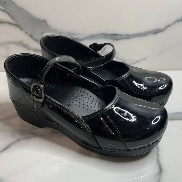 Dansko Women's Black Patent Leather Mary Jane Marcelle Clogs Sz 40 Sz 9.5-10 Y2K - Picture 1 of 8